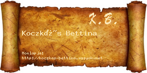 Koczkás Bettina névjegykártya